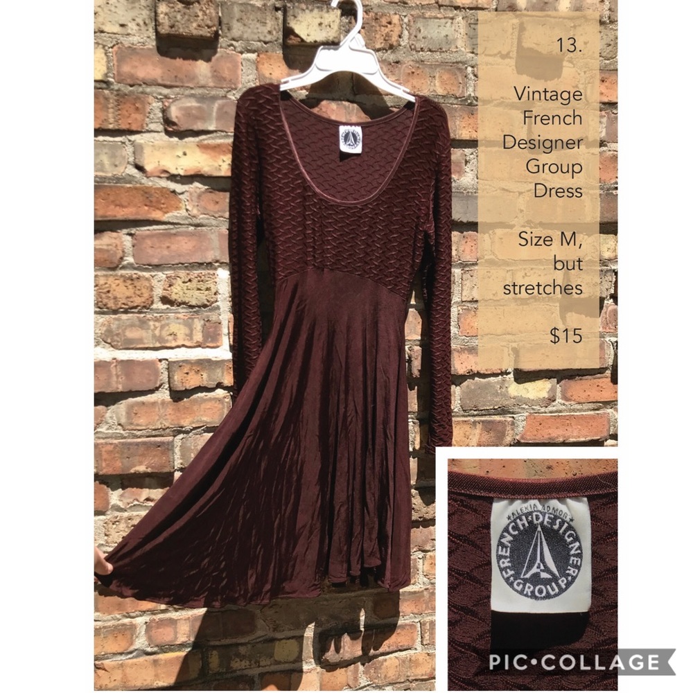 Vintage French Designer Group velvet  Dress